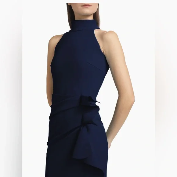 NWT Chiara Boni La Petite Robe Gudrum Halter Ruffle Gown Size